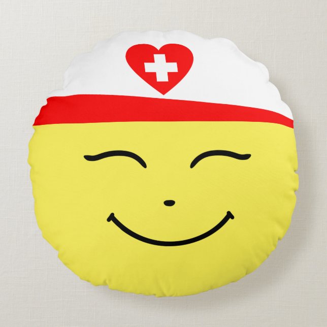 Happy Nurse - Round Pillow Rond Kussen (Voorkant)