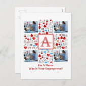 Happy Nurses Dag 4 Fotocollage dwarmonogram Feestdagenkaart (Voorkant / Achterkant)