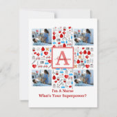 Happy Nurses Dag 4 Fotocollage dwarmonogram Feestdagenkaart (Voorkant)