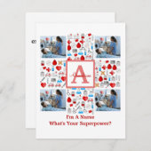 Happy Nurses Dag 4 Fotocollage dwarmonogram Feestdagenkaart (Voorkant / Achterkant)