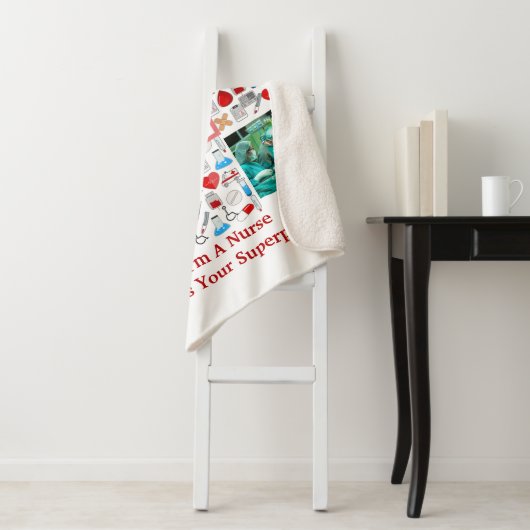 Happy Nurses Dag 4 Fotocollage dwarmonogram Sherpa Deken (In situ)