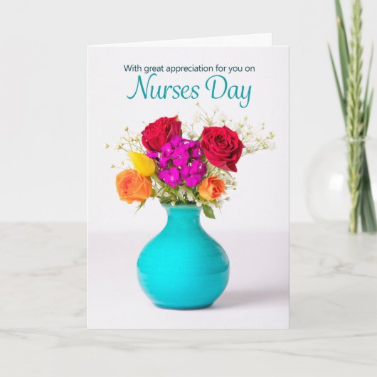 Happy Nurses Day Beauful Flower Arrangement Feestdagen Kaart (Voorkant)