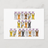 Happy Nurses Day Cartoon Cats in Bandages