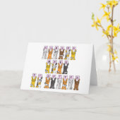 Happy Nurses Day Cartoon Cats in Bandages Kaart (Gele Bloem)