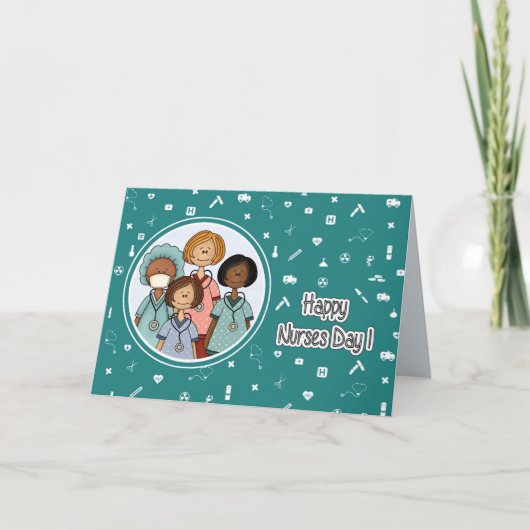 Happy Nurses Day Custom Wenskaart Bedankkaart (Voorkant)