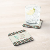 Happy Nurses Day, Cute Bird on Stripes Bier Onderzetter (Rechterzijde)