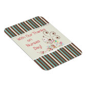 Happy Nurses Day, Cute Bird on Stripes Magneet (Rechterzijde)