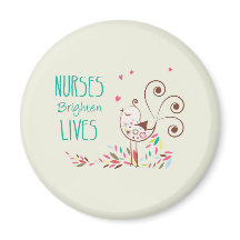 Happy Nurses Day, Cute Bird on Stripes