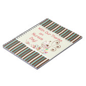 Happy Nurses Day, Cute Bird on Stripes Notitieboek (Linkerzijde)