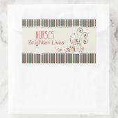 Happy Nurses Day, Cute Bird on Stripes Rechthoekige Sticker (Tas)