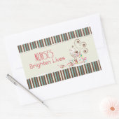 Happy Nurses Day, Cute Bird on Stripes Rechthoekige Sticker (Envelop)