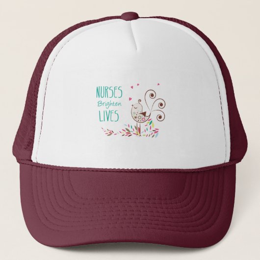 Happy Nurses Day, Cute Bird on Stripes Trucker Pet (Voorkant)