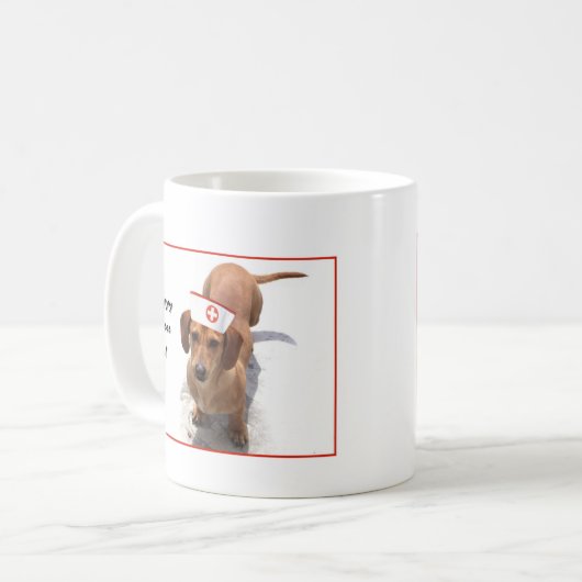 Happy Nurses Day Dachshund-mok Koffiemok (Voorkant links)