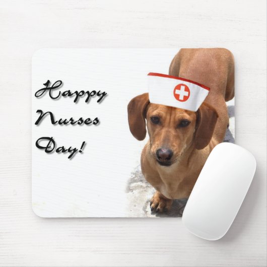 Happy Nurses Day Dachshund mousepad Muismat (Met muis)