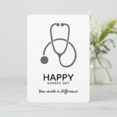 Happy Nurses Day Gray Stet Illustration Invitation Kaart (Staand voorkant)
