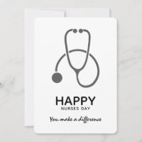 Happy Nurses Day Gray Stet Illustration Invitation