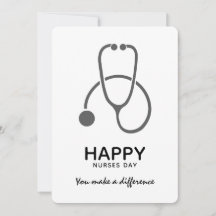 Happy Nurses Day Gray Stet Illustration Invitation