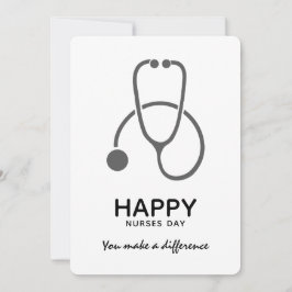 Happy Nurses Day Gray Stet Illustration Invitation Kaart