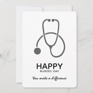 Happy Nurses Day Gray Stet Illustration Invitation Kaart