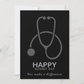Happy Nurses Day Gray Stethoscope Illustratie Kaart (Voorkant)