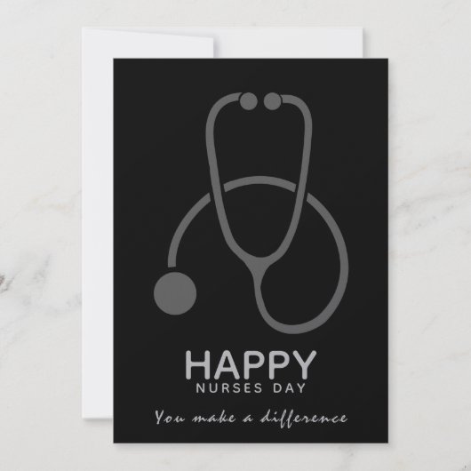 Happy Nurses Day Gray Stethoscope Illustratie Kaart (Voorkant)
