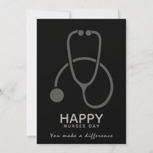 Happy Nurses Day Gray Stethoscope Illustratie Kaart