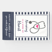 Happy Nurses Day Gray Stethoscope Illustration Spandoek (Horizontaal)