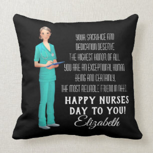 Happy Nurses Day in donkere achtergrond Kussen