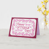 Happy Nurses Day Kaart - Pink Hearts (Gele Bloem)