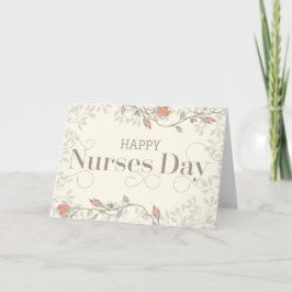 Happy Nurses Day Kaart - Zachte tekst en bloemen