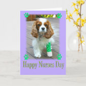 Happy Nurses Day met Cavalier King Charles Dog Kaart (Gele Bloem)