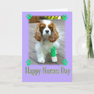 Happy Nurses Day met Cavalier King Charles Dog Kaart