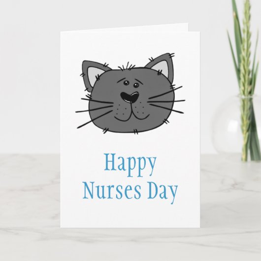 Happy Nurses Day met kat voor dierenartsverpleegku Kaart (Voorkant)