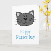 Happy Nurses Day met kat voor dierenartsverpleegku Kaart (Gele Bloem)