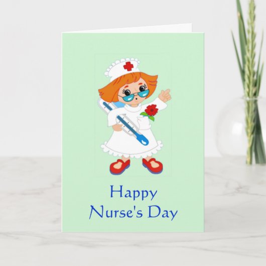 Happy Nurse's Day met nurse in uniformiteit Bedankkaart (Voorkant)
