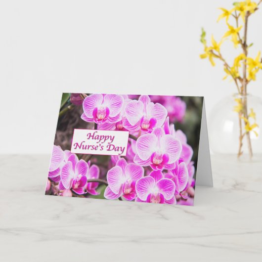 Happy Nurse's Day met Paarse orchideeën Kaart (Gele Bloem)