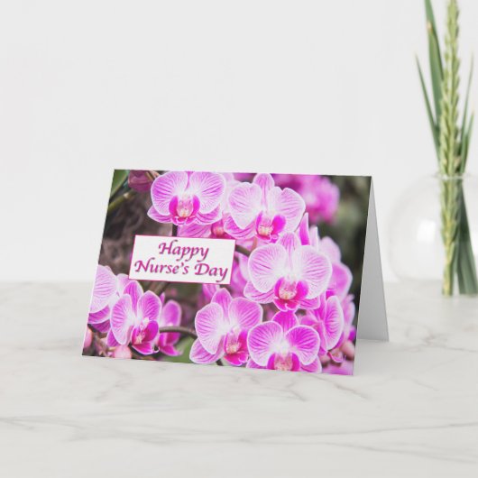 Happy Nurse's Day met Paarse orchideeën Kaart (Voorkant)
