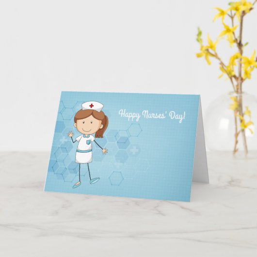 Happy Nurses Day Opgevouwen Kaart (Gele Bloem)