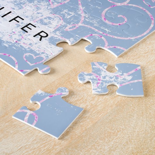 Happy Nurses Day Roze Hart met Vleugels Personalis Legpuzzel (Zijkant)