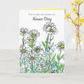 Happy Nurses Day Sister White Daisy Flowers Kaart (Gele Bloem)