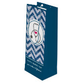 Happy Nurses Day Stethoscope op Blue Chevron Wijn Cadeautas (Achterkant Gekanteld)