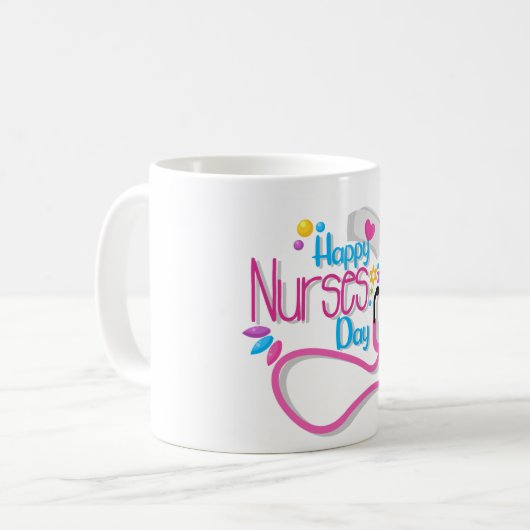 Happy Nurses Day T-Shirt Koffiemok (Voorkant links)