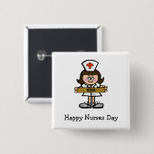 Happy Nurses Day Vrouw Verpleegkundige Button (Voorkant /achterkant)