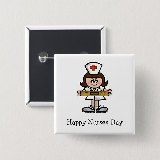 Happy Nurses Day Vrouw Verpleegkundige Button (Voorkant /achterkant)