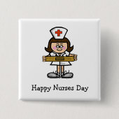Happy Nurses Day Vrouw Verpleegkundige Button (Voorkant)