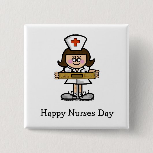Happy Nurses Day Vrouw Verpleegkundige Button (Voorkant)