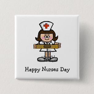 Happy Nurses Day Vrouw Verpleegkundige Button