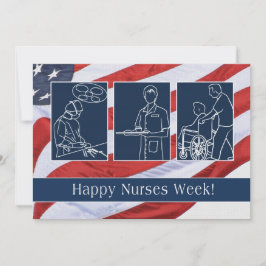 Happy Nurses Week. Amerikaanse Patriottische aange Bedankkaart