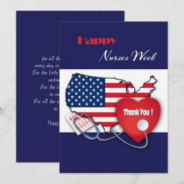 Happy Nurses Week. Amerikaanse patriottische Kaart