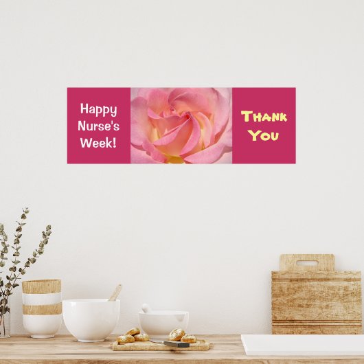 Happy Nurse's Week! Banner Poster Roze Bedankt (Keuken)